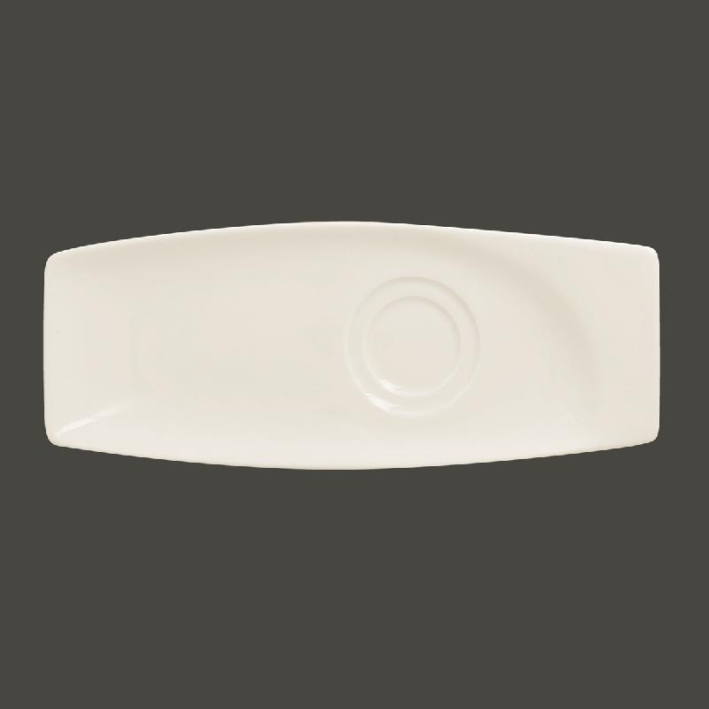 SOUS-TASSE À CAFÉ / THÉ GOURMAND RECTANGULAIRE IVOIRE PORCELAINE 26 CM MAZZA RAK