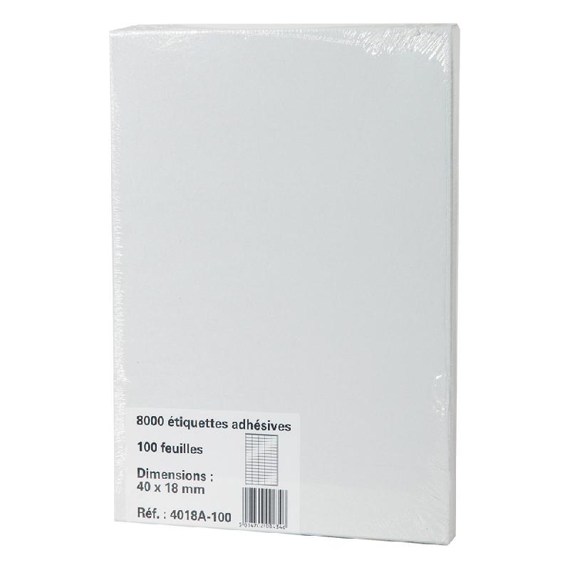 ÉTIQUETTES ADHÉSIVES AVERY 40 X 18 MM, PLANCHE DE 100 FEUILLES