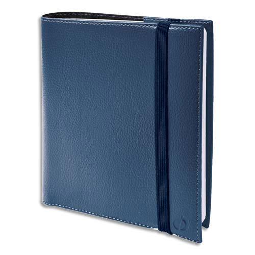 AGENDA QUO VADIS - TIME AND LIFE - AVEC REPERTOIRE - 1 SEMAINE SUR 2 PAGES - FERMETURE ELASTIQUE - 16 X 16 CM - BLEU METAL
