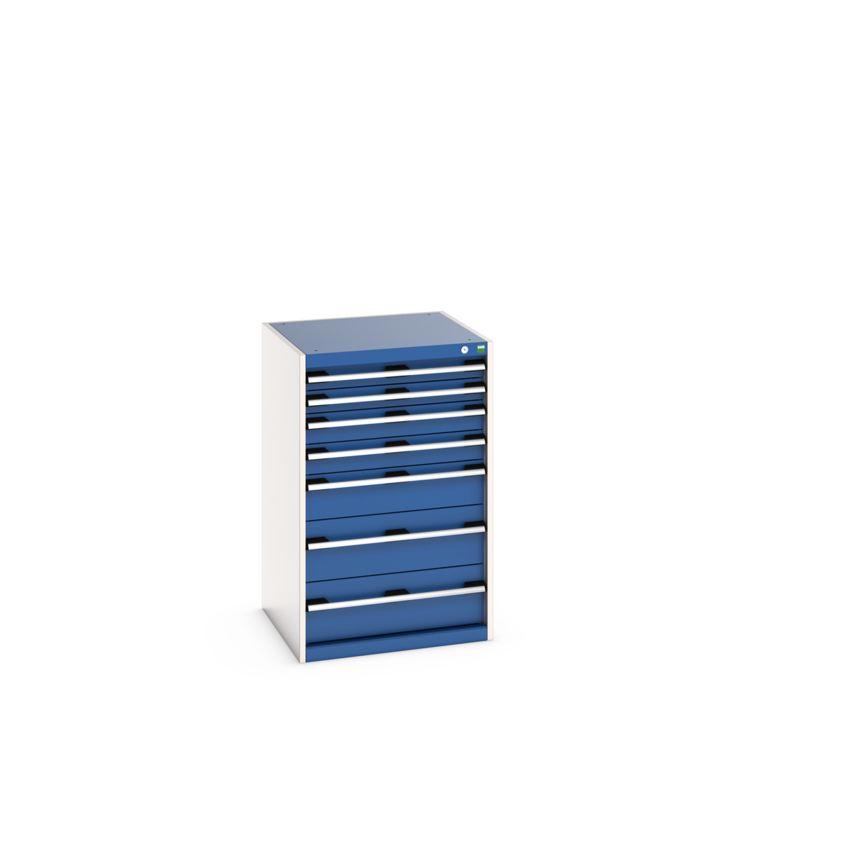 Armoire à tiroirs cubio SL-6610-7.3 - 7 tiroirs - 40019063.11V - acier renforcé avec revêtement poudre RAL 7035 / RAL 5010_0