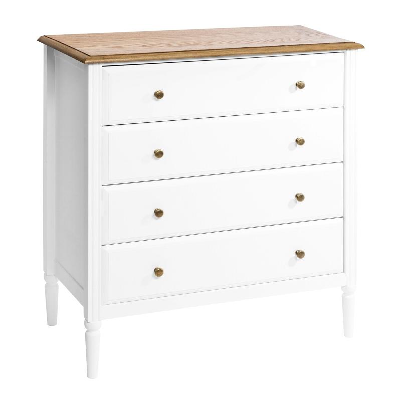 Atmosphera - Coiffeuse Solen 4 tiroirs 80x40x85,5 cm - blanc JJ1911_0
