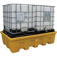 Bac de rétention emboîtable en PE pour 2 cuves de 1000 l - caillebotis amovible - 1250 l - charge 3000 kg_0