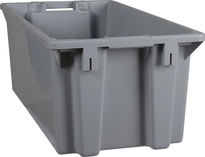 Bac gerbable-emboîtable en polypropylène (PP) gris - L800 x l400 x H300mm - Compatible alimentaire et résistante -20°C à +80°C_0