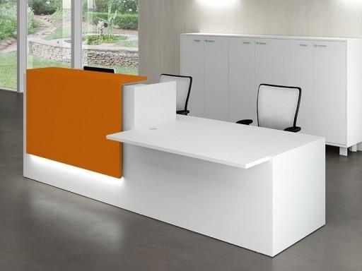 Banque d'accueil Z2 blanche avec accès handicapés - Officity - Orange, Droite, Blanc, 306_1