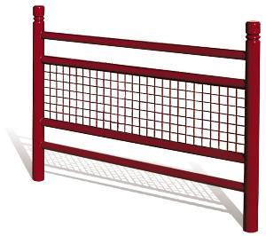 Barrière urbaine LINEA - 4 lisses horizontales Ø50 mm, grillage maille carrée et finition peint sur zinc_0