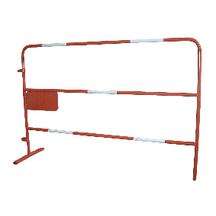 Barrière de chantier rétro Altrad - 1x1,5m - Rouge/Blanc avec plaque soudée et tube diamètre 25_0