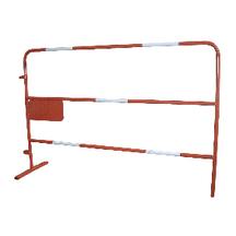 BARRIÈRE DE CHANTIER RÉTRO AVEC PLAQUE TUBE DIAMÈTRE 25 1X1,5M ROUGE/BLANC - ODALTRAD_0