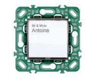 BOUTON POUSSOIR - 2 MODULES - PORTE éTIQUETTE éCLAIRABLE - BLANC