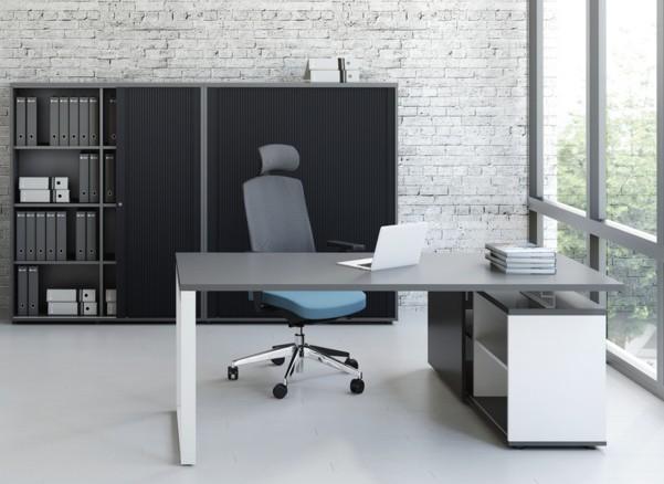 Bureau individuel Ogi Q avec crédence - MDD - Wenge_0