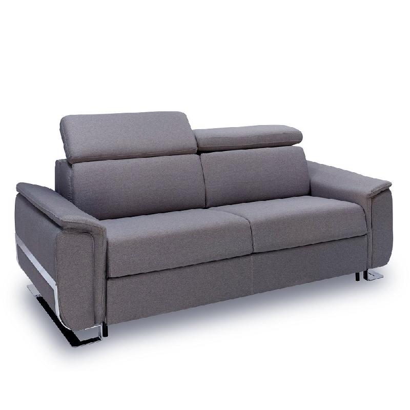 Canapé convertible express Réaumur 140cm - Matelas 16cm - Pieds luge - Nabucka gris anthracite_0