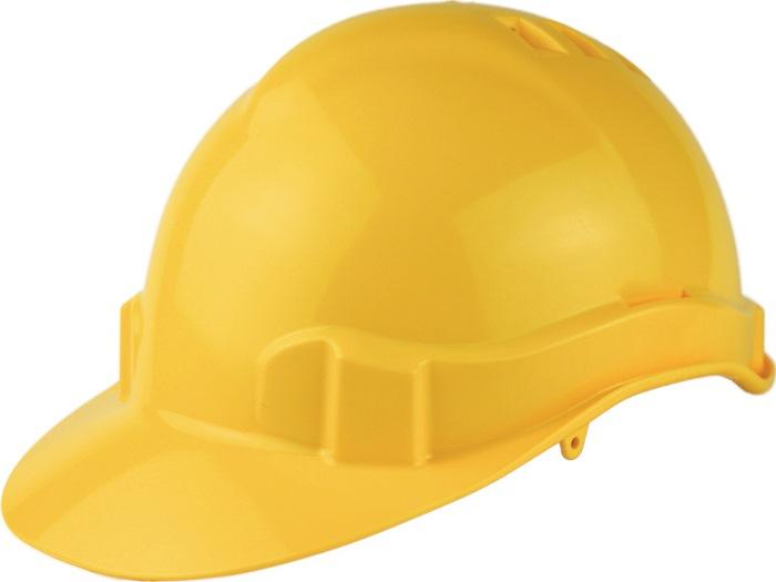 Casque de protection ProCap jaune en polyéthylène - EN 397 - PROMAT, avec ventilation et lanière textile à 6 points_0