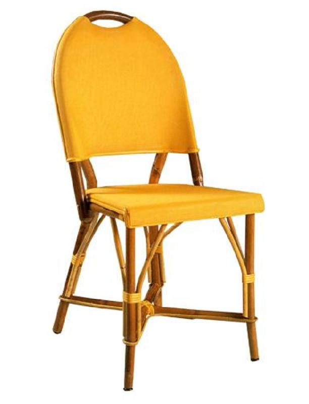 Chaise Talia - Rotin noyer ou naturel - Assise tressée et dos Batyline - Couleurs au choix_0