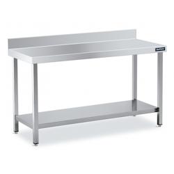 Distform table Inox avec Dosseret 2400x500 avec Etagère - 641094576639_0