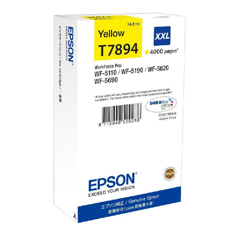 EPSON T7894 CARTOUCHE D'ENCRE ORIGINALE GRANDE CAPACITÉ (C13T789440) - JAUNE