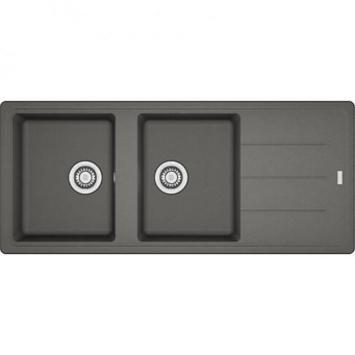 EVIER À ENCASTRER FRAGRANITE 1160 X 500 MM - 2 CUVES - GRIS STONE - BASIS BFG 621 FRANKE