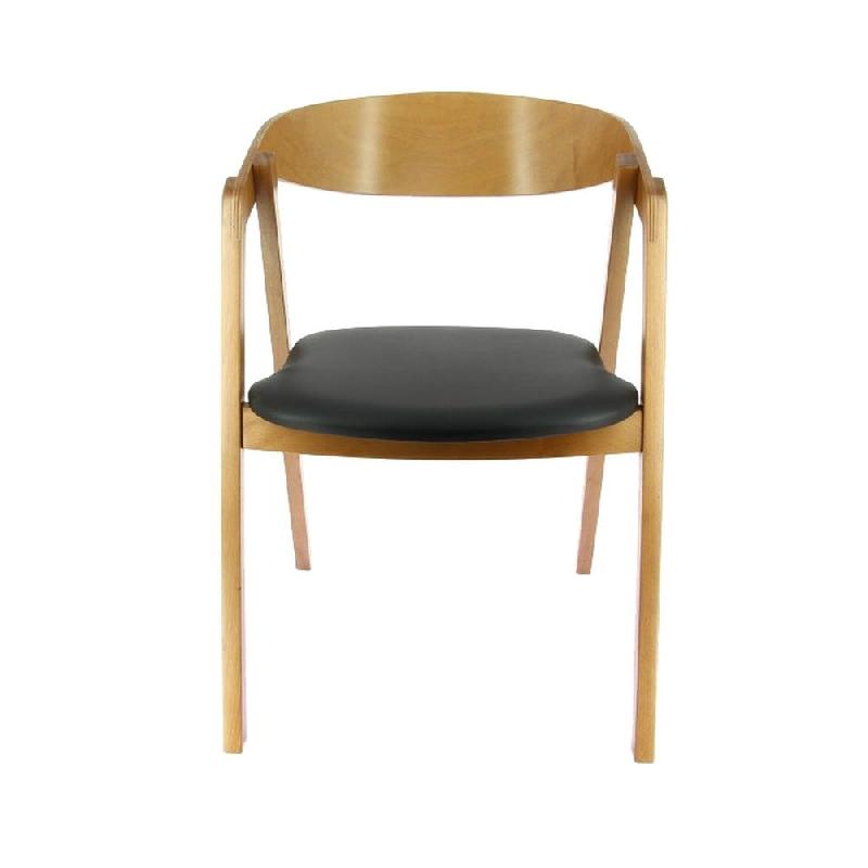 Fauteuil empilable d'intérieur en bois Aluze coloris chêne naturel - par 2_0