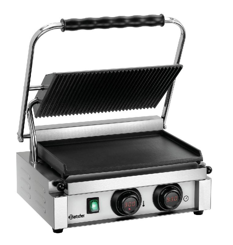 Grill contact Panini-MDI 1GR - Plaques nervurée et lisse - Marque Bartscher_0