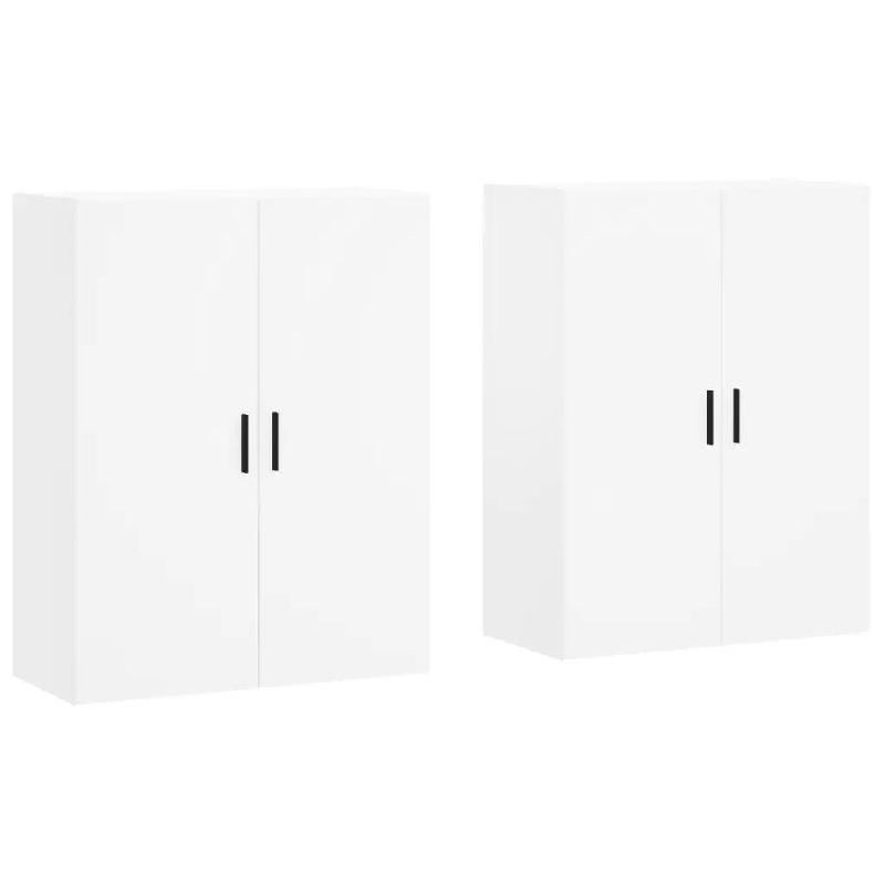 Helloshop26 - Lot de 2 armoires murales design pratique rangement 69,5 x 34 x 90 cm en bois d'ingénierie blanc 02_0055368 - blanc Bois massif 3000238_0