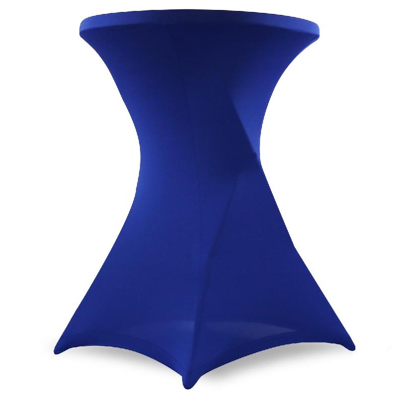 Housse bleue élastique pour mange-debout - 110x80 cm - Élégance et usage professionnel_0