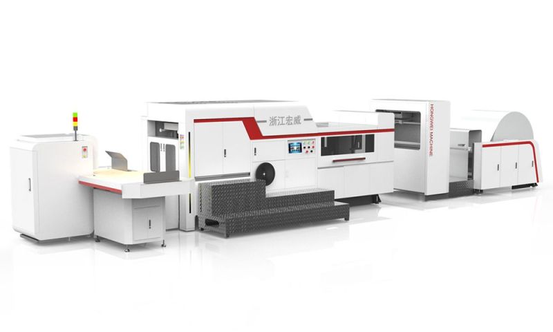 HWFD-330D - Machine de fabrication de sacs en papier à fond plat avec poignées découpées - ETW International_0