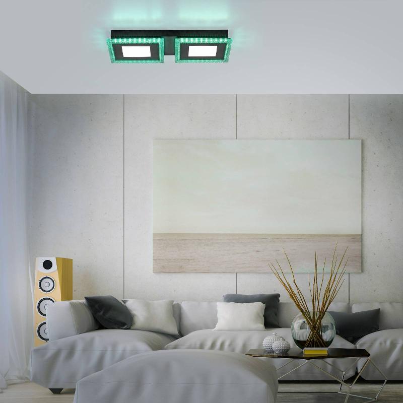 JUST LIGHT. PLAFONNIER LED ACRI CCT RVB TÉLÉCOMMANDE 44X20 CM