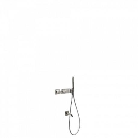 KIT THERMOSTATIQUE BAIGNOIRE ENCASTRÉ BLOCK SYSTEM AVEC FERMETURE ET RÉGLAGE DU DÉBIT (2 VOIES) - TRES 20735208AC ACIER