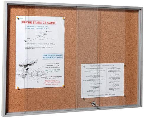 VITRINE INTÉRIEURE PORTE COULISSANTE MILLÉNIUM FOND LIÈGE 132 X 65 CM - MANUTAN COLLECTIVITÉS