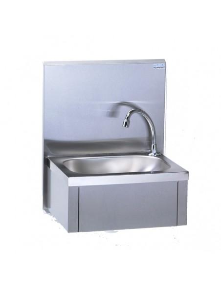 Lave-mains inox TOURNUS EQUIPEMENT avec dosseret - Référence : 806 382 - Cuve rectangulaire 345x245 mm_0