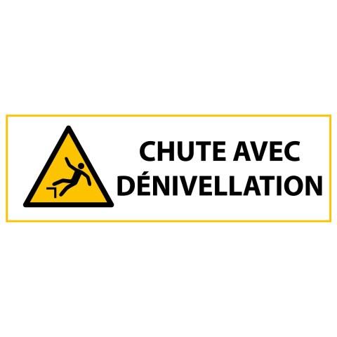 LOT DE 2 - PANNEAU DE DANGER - CHUTE AVEC DÉNIVELLATION - W008 - ISO 7010 297 X 105 MM PVC 2 MM