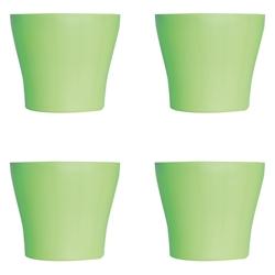 Lot de 4 Pots à Fleurs en Plastique Vert Avec Cache-Pot GH629GR St Helens Home and Garden - 20 Cm x 14.5 Cm - 3666630000925_0