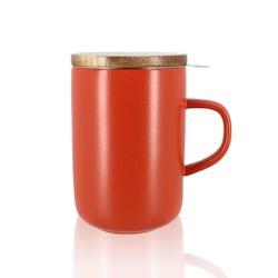 Ogo Living - Tisaniere Juliet Paprika En Gres Et Couvercle En Acacia  De 475 Ml - 3256390196251_0