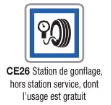 Panneau de signalisation d'indication CE26 - station de gonflage hors station de service_0