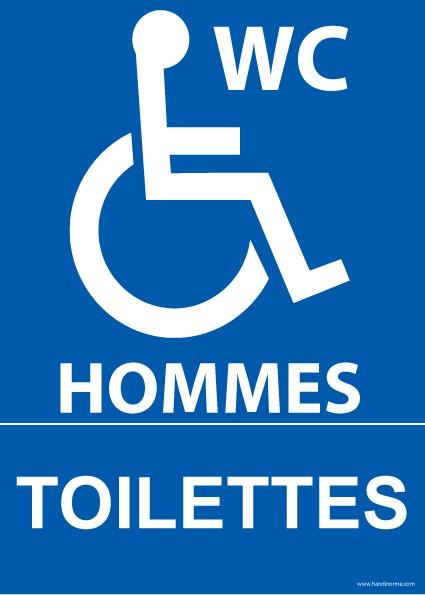 LOT DE 2 - PANNEAU WC TOILETTES HOMMES PMR - 150 X 210 - PVC