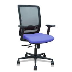 Piqueras y Crespo Silla Haches traslack malla negra asiento bali azul claro brazos 2D ruedas 65mm - bleu multi-matériau 395TKM840B261B2DB68R65_0