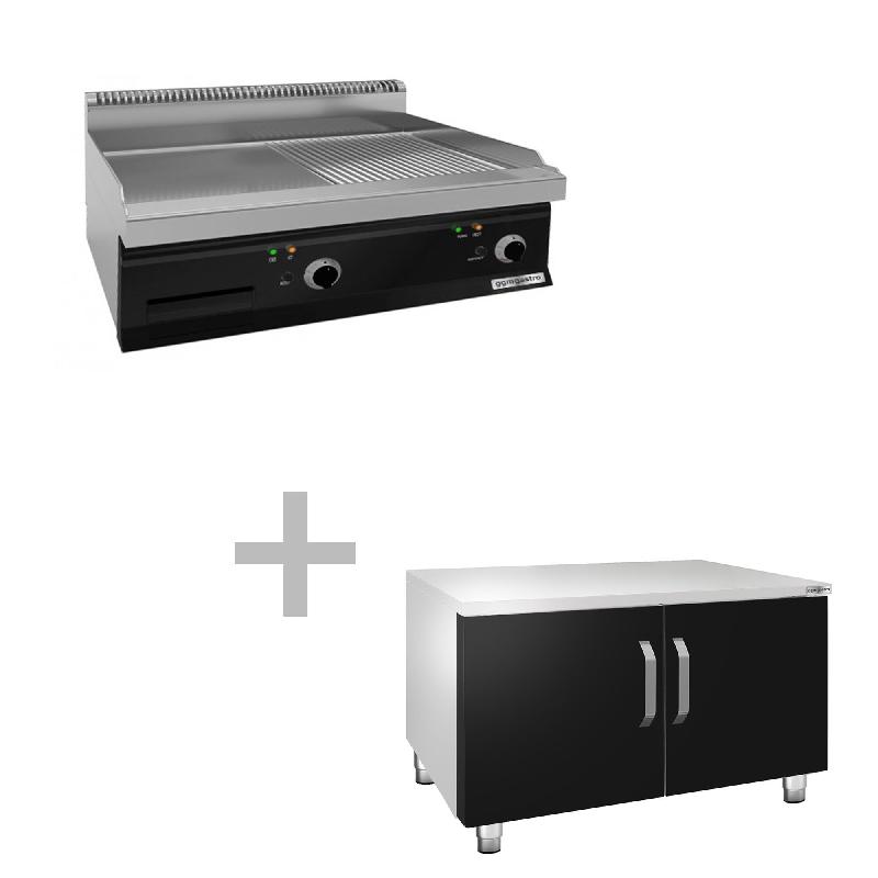 Plaque de cuisson électrique - 7,1 kW - Lisse & Rainurée - avec sous-structure à 2 portes  - Mario 700 | GGM -EGK873MGG-GK866T_0