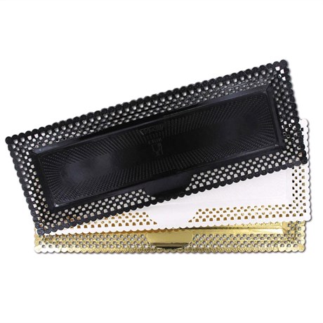 PLATEAU ET DENTELLE ERIK 14X38 CM CARTON DORÉ (VENDU PAR 100)