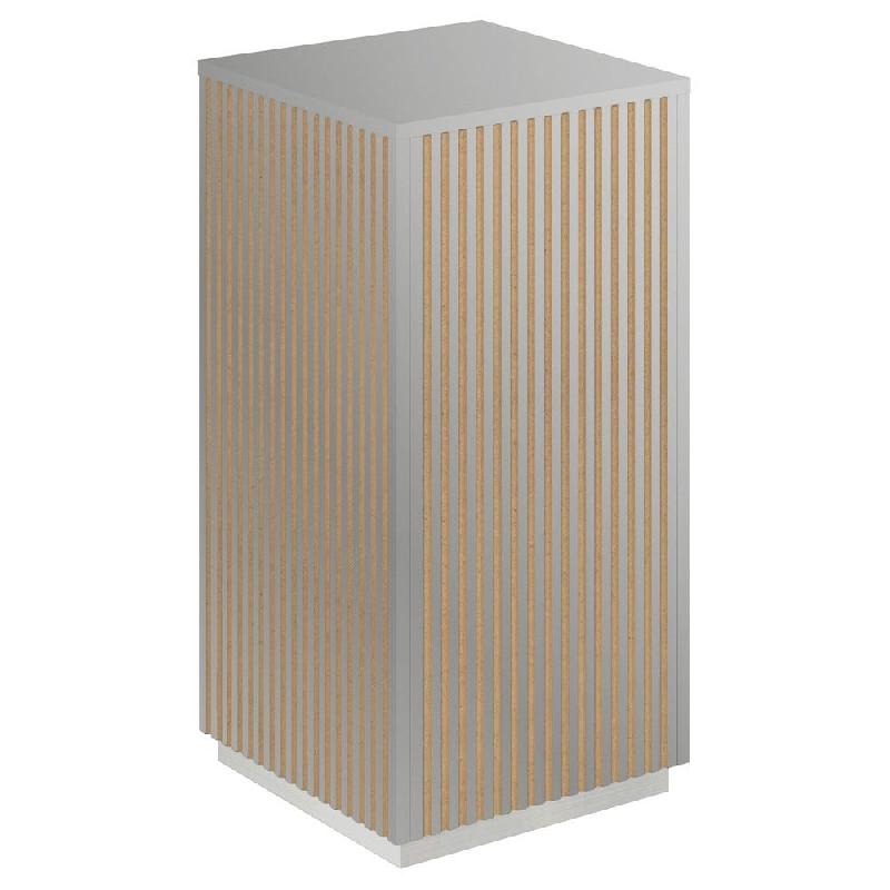 Podium 1 porte push-pull Vertigo T01 MDF naturel et gris alu 45x45x90cm_0