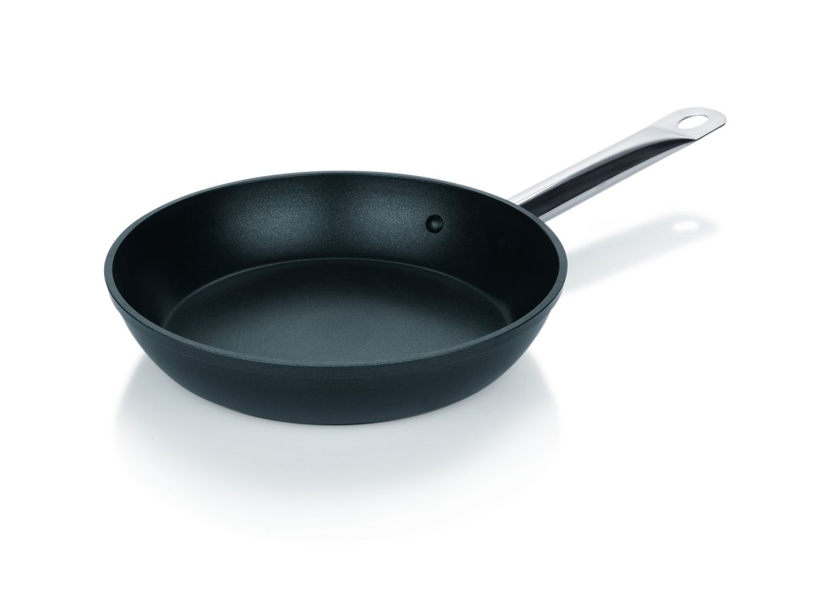 POÊLE EN FONTE D'ALUMINIUM AVEC POIGNÉE EN ACIER CHROMÉ NICKELÉ (CNS) POUR CUISINIÈRES À INDUCTION, 28CM