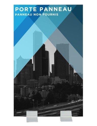 Porte panneau aluminium large 40 cm - Référence: PORTE-PAN-ALU - Support autoportant pour pancartes PVC ou panneaux Dibond_0