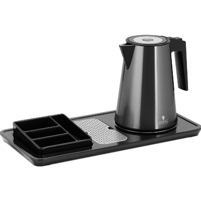 Royal Catering - Royal Catering RC-HKS03 Plateau de courtoisie hôtel haut de gamme avec bouilloire électrique Avec compartiments pour café et thé_0