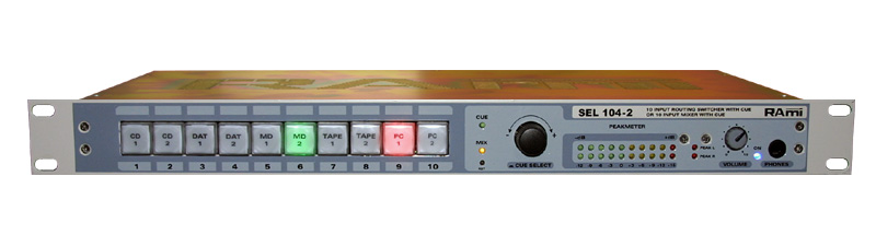 Sélecteur symétrique SEL104-2 - 1 parmi 10, pré écoute, vumètre, télécommandable - rack 19'' 1U_0