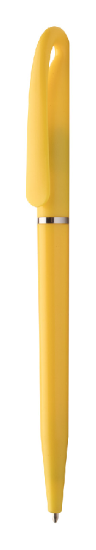 Stylo à bille en plastique - encre bleue - couleur jaune - 6g_0