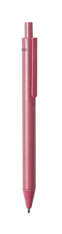 Stylo bille écologique en plastique paille de blé - encre bleue - couleur rouge_0