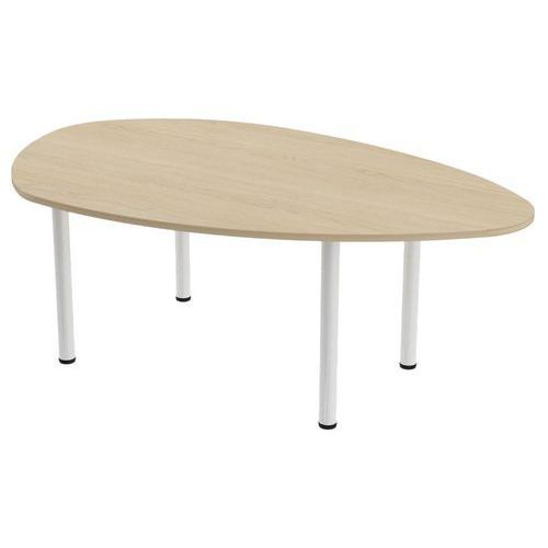 TABLE DE RÉUNION TUBO GALET 200 X 123 CM CHÊNE BLANC - MBA
