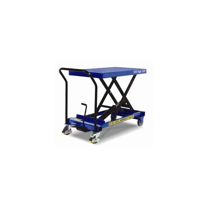 Table élévatrice mobile manuelle surbaissée - SC 500 SM - timon ergonomique et descente progressive_0