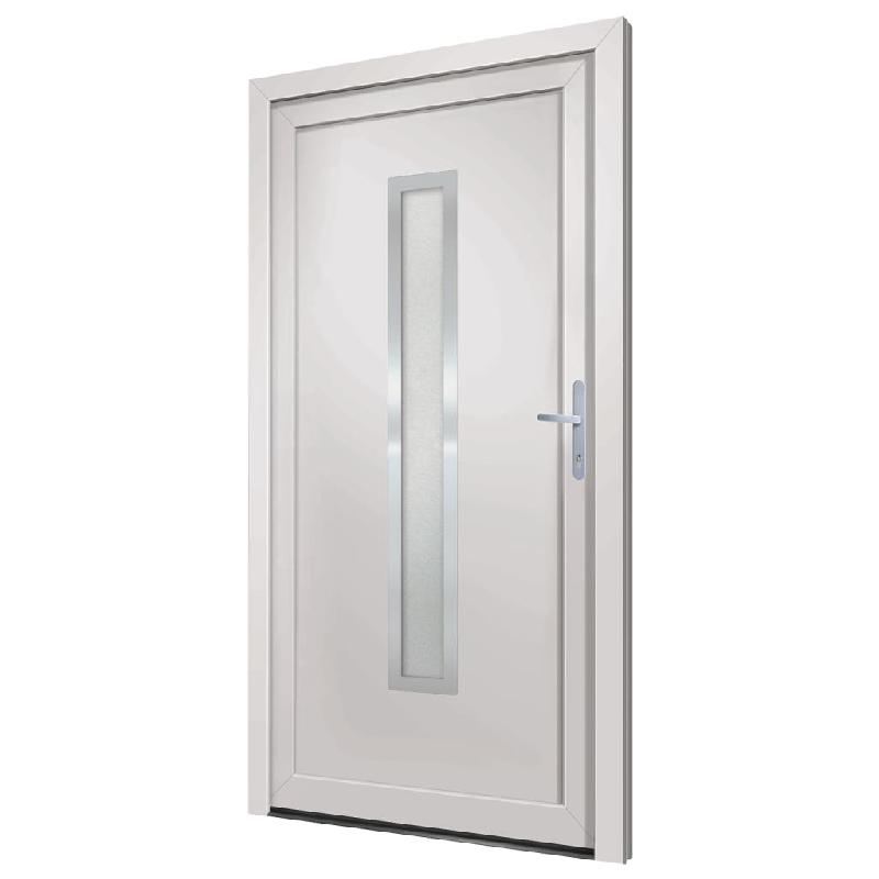 Vidaxl porte d'entrée blanc 98x208 cm pvc 3187894_0