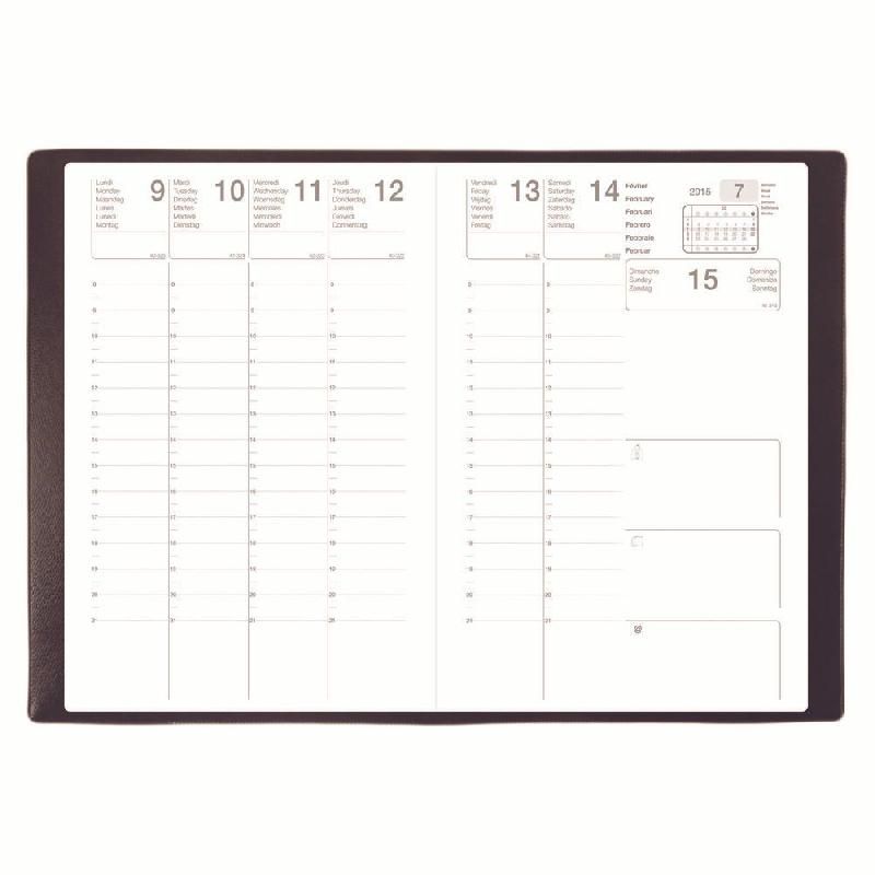 AGENDA SEMAINIER SELECTION - 16 X 24 CM - NOIR - 2016