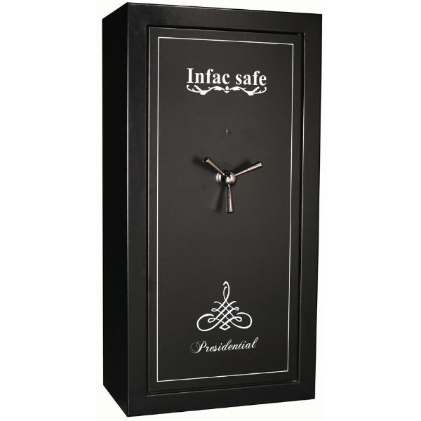 Armoire à fusils XL Classe S1 - 16 à 24 armes avec lunettes- coffre et étagères inclus - modulable - INFAC PRESIDENTIAL PT23 - Serrure à clé_0