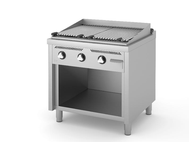 Barbecue à gaz professionnel - sur placard ouvert 800x750x945 mm avec grille en V - B7508E - 17400W_0