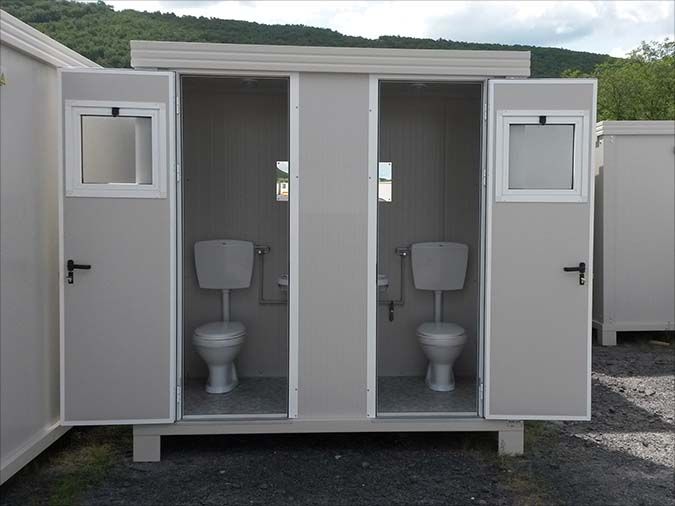 Bungalow sanitaire de chantier avec 2  WC à l'anglaise et 2 lave-mains - SS1_0